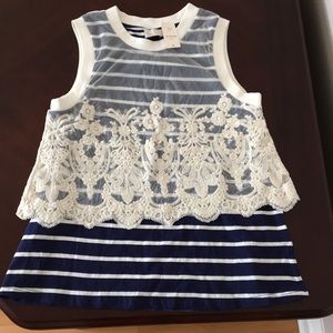 Anthropologie lace embroidered top